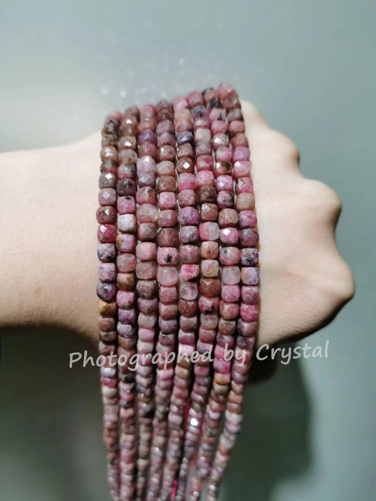 Faceted Heart Shaped Rose Quartz Beads, Strand Length about 8'' - Dearbeads